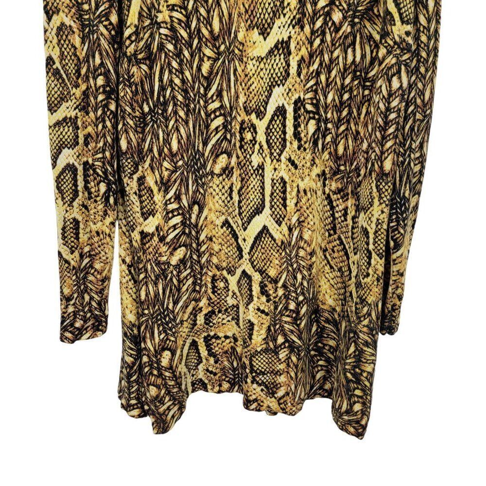 Vintage Alberto Makali Artsy Snake Open Cardigan L Golden Duster Sweater Beaded - Picture 10 of 11